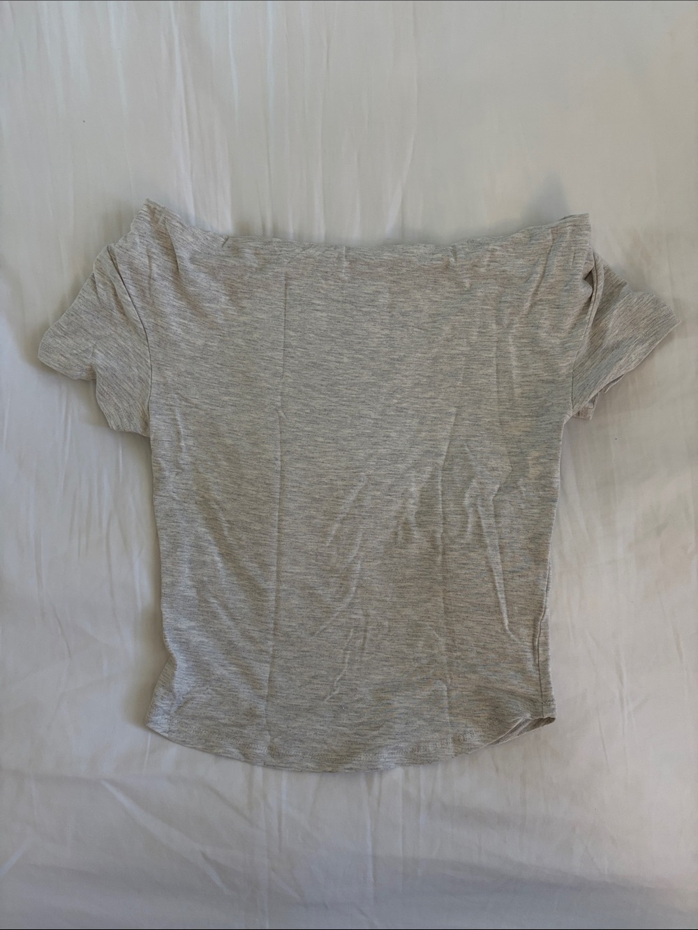 silence + noise Heather Light Gray Off-Shoulder Tee